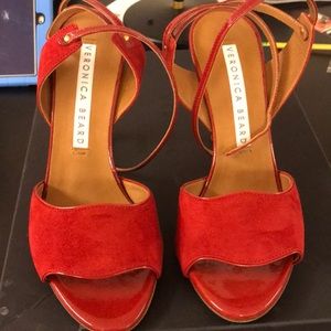 New Veronica Beard Suma red heels size 37